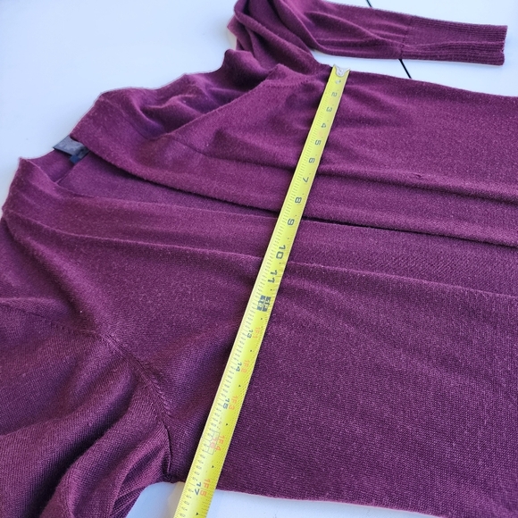 Ann Taylor Women's Open Front Thin Knit Cardigan Duster Sweater Wool Acrylic M - Picture 8 of 9